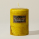 Gold Holy Basil & Mint pillar candle by Alchemy Candles